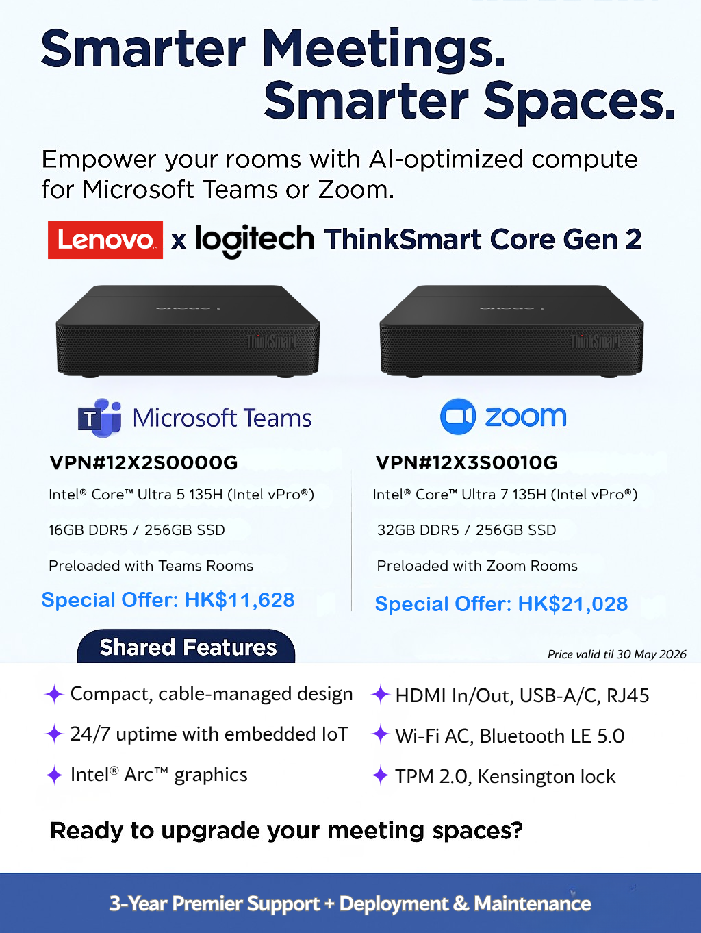 Lenovo ThinkSmart Core Gen 2 for Logitech - Microsoft Teams and Zoom Rooms